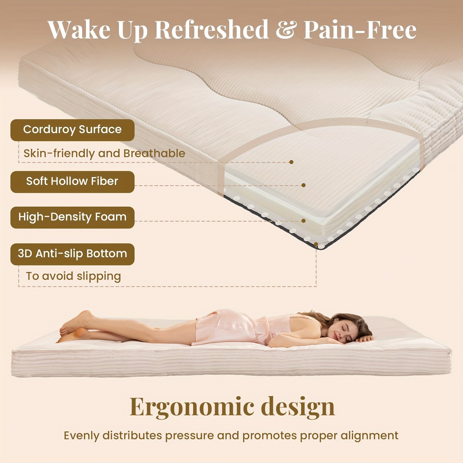 Foldable Japanese Tatami Floor Mattress Futon Bed - 4\