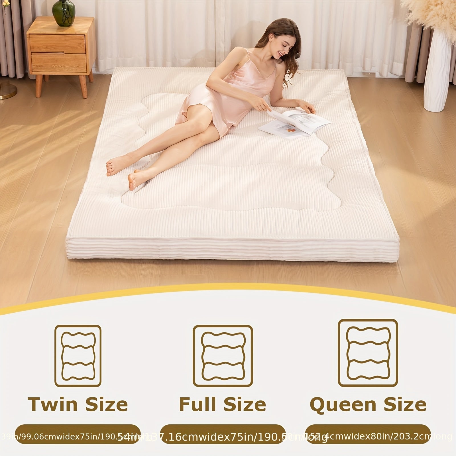 Foldable Japanese Tatami Floor Mattress Futon Bed - 4\