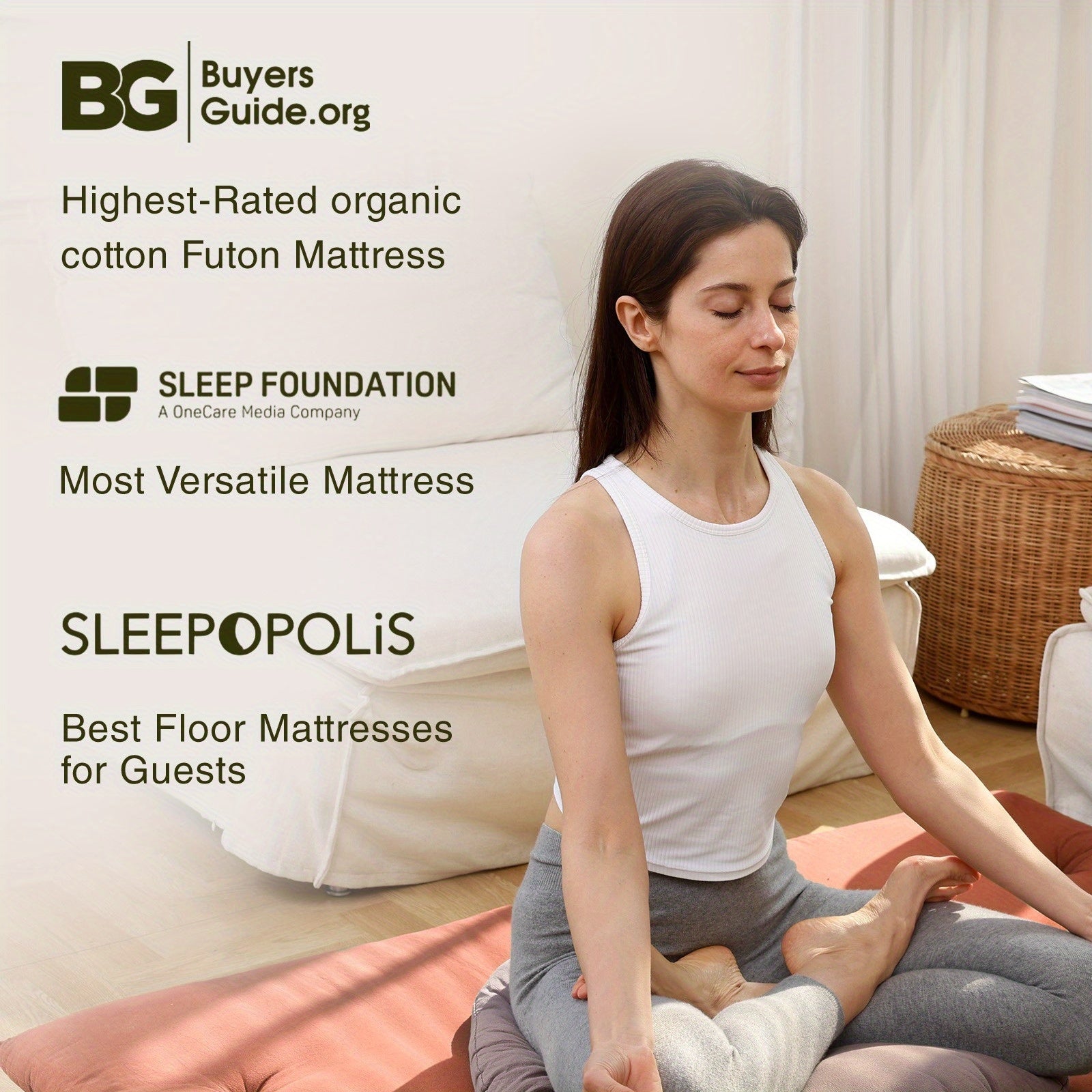 Zonli Full-Size Japanese Floor Futon Mattress Measuring 54\