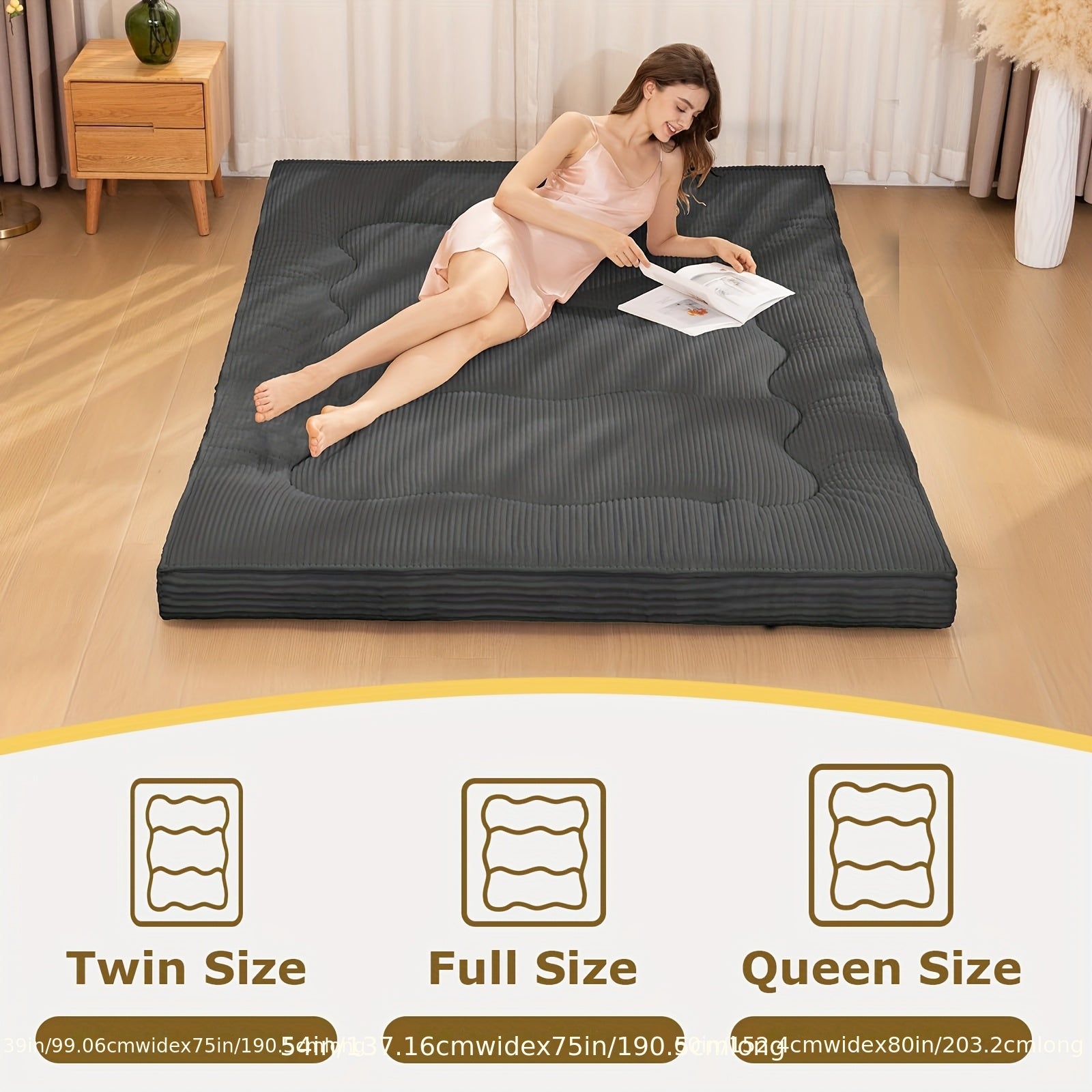 Foldable Japanese Tatami Floor Mattress Futon Bed - 4\