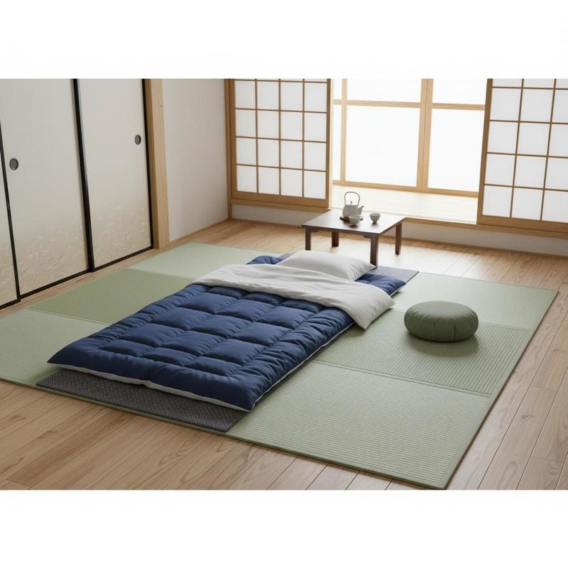 Japanese Tatami Mat, Foldable Japanese Tatami Mattress 2108 X 990mm (natural Rush Grass), Floor Mattress with Non-Slip Backing, Futon Mattress for Sleeping and Meditating