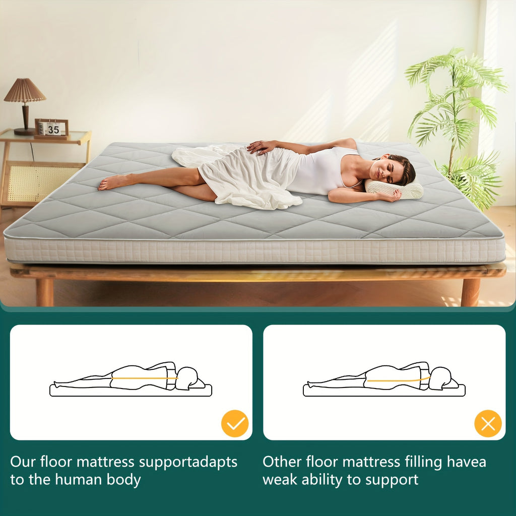 LILYPELLE Foldable Twin Mattress, Portable Japanese Futon Floor Mattress, Tatami Sleeping Mat for Adults, Roll Up Guest Camping Mattress