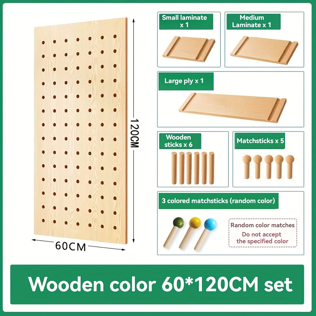 Solid Wood Hole Board Entryway Entrance Wall Shelves Hanging Board Hooks Additions Partition Wall Display Organizers