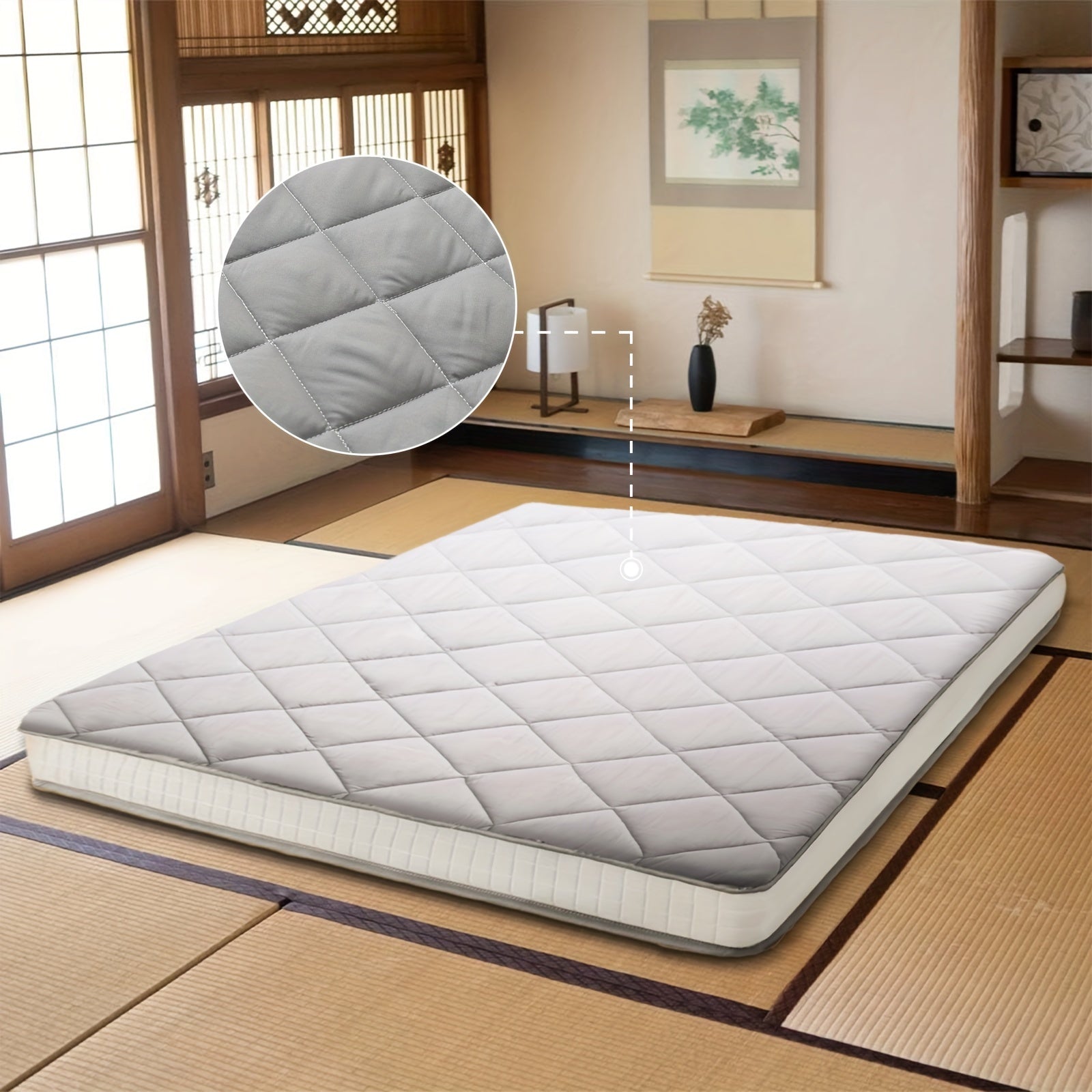 LILYPELLE Foldable Twin Mattress, Portable Japanese Futon Floor Mattress, Tatami Sleeping Mat for Adults, Roll Up Guest Camping Mattress