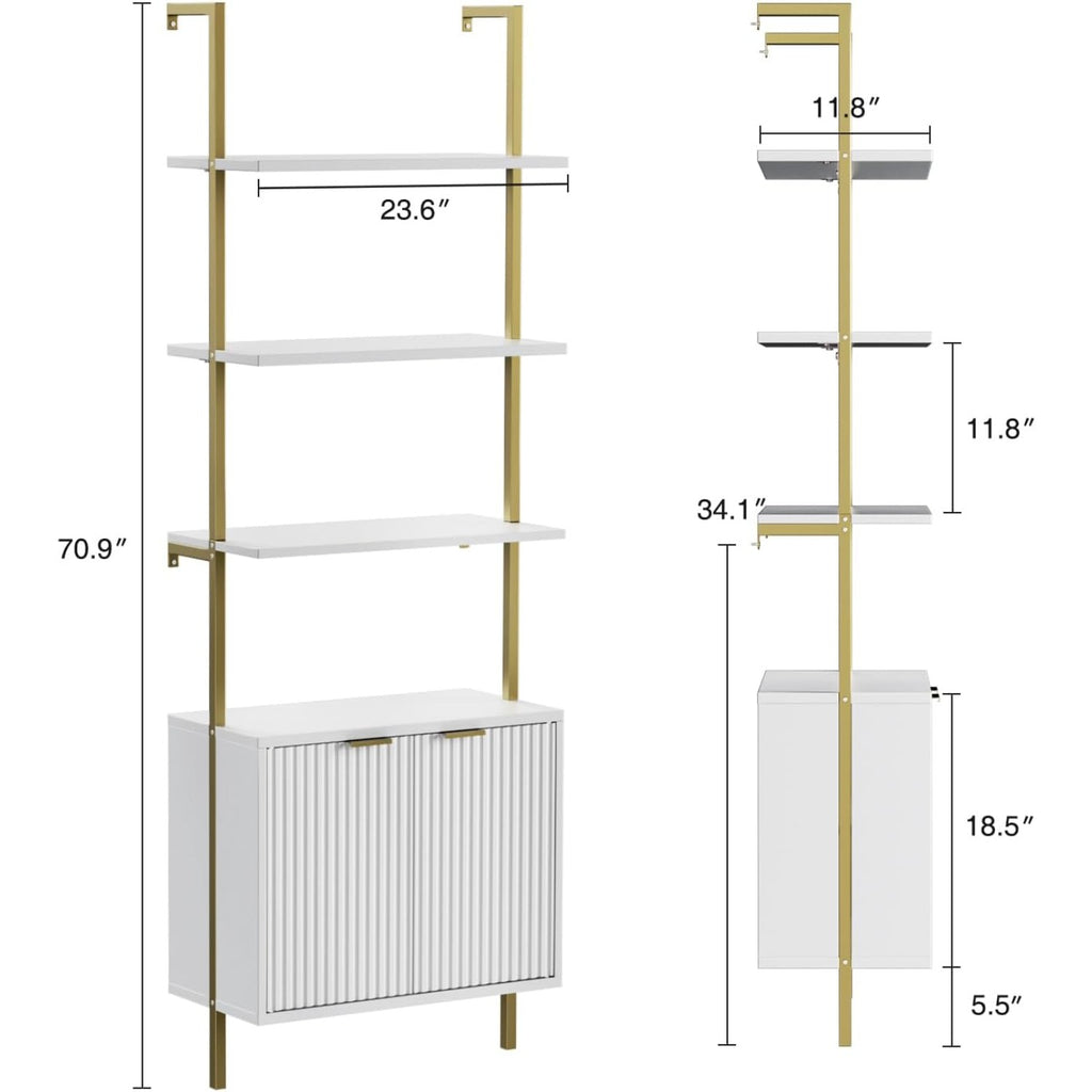 Modern Fluted Ladder Shelf 71\