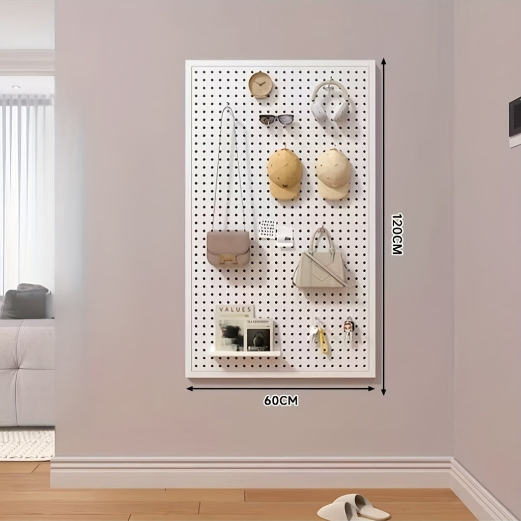 Solid Wood Hole Board Entryway Entrance Wall Shelves Hanging Board Hooks Additions Partition Wall Display Organizers
