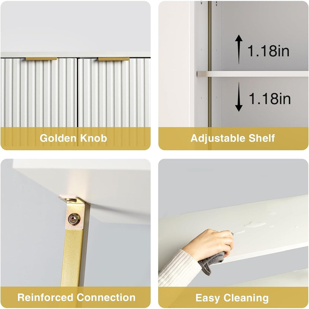 Modern Fluted Ladder Shelf 71\