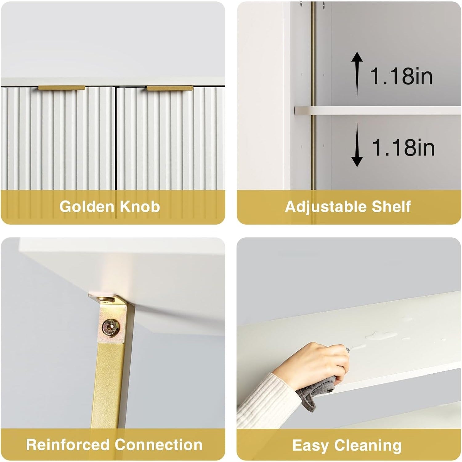Modern Fluted Ladder Shelf 71\