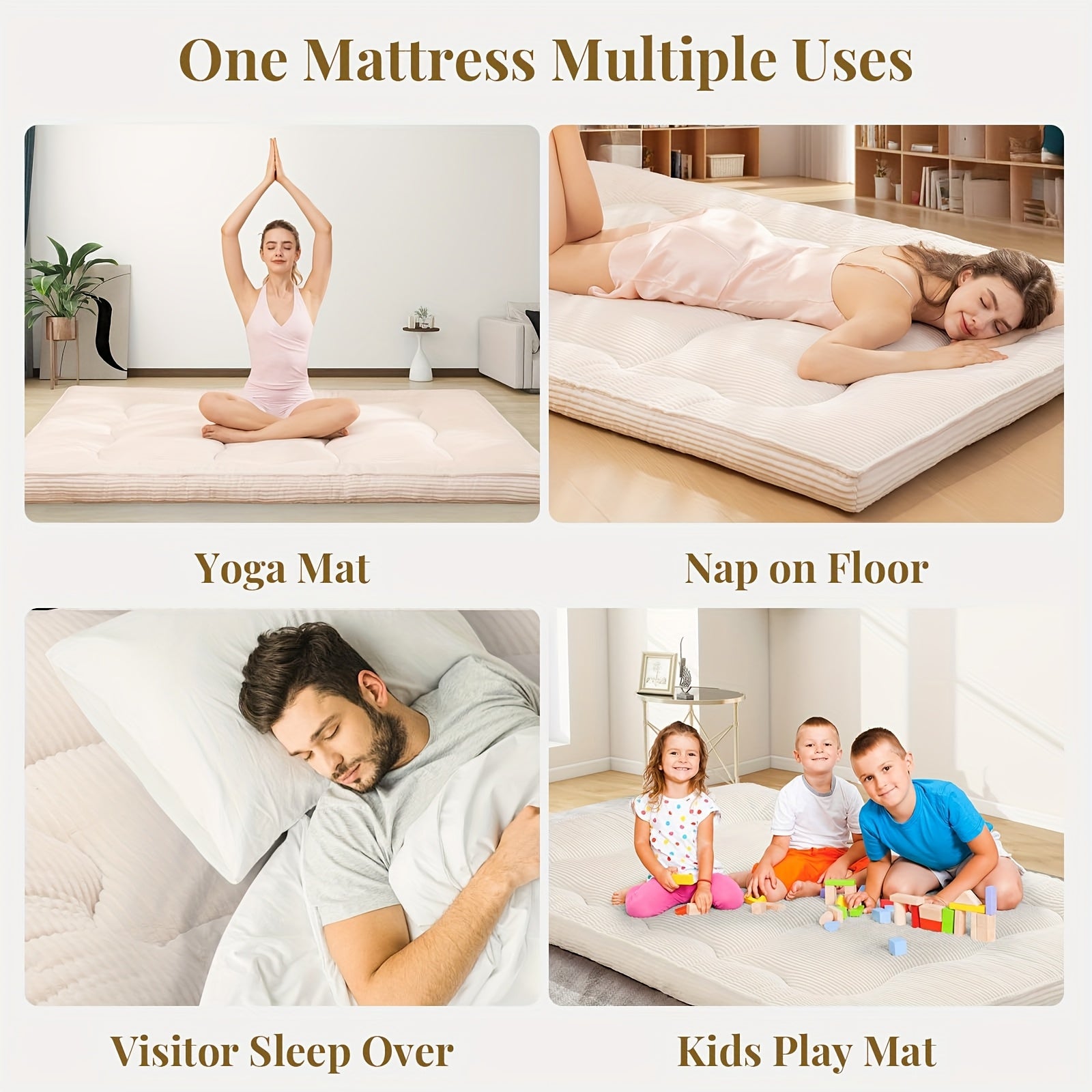 Foldable Japanese Tatami Floor Mattress Futon Bed - 4\