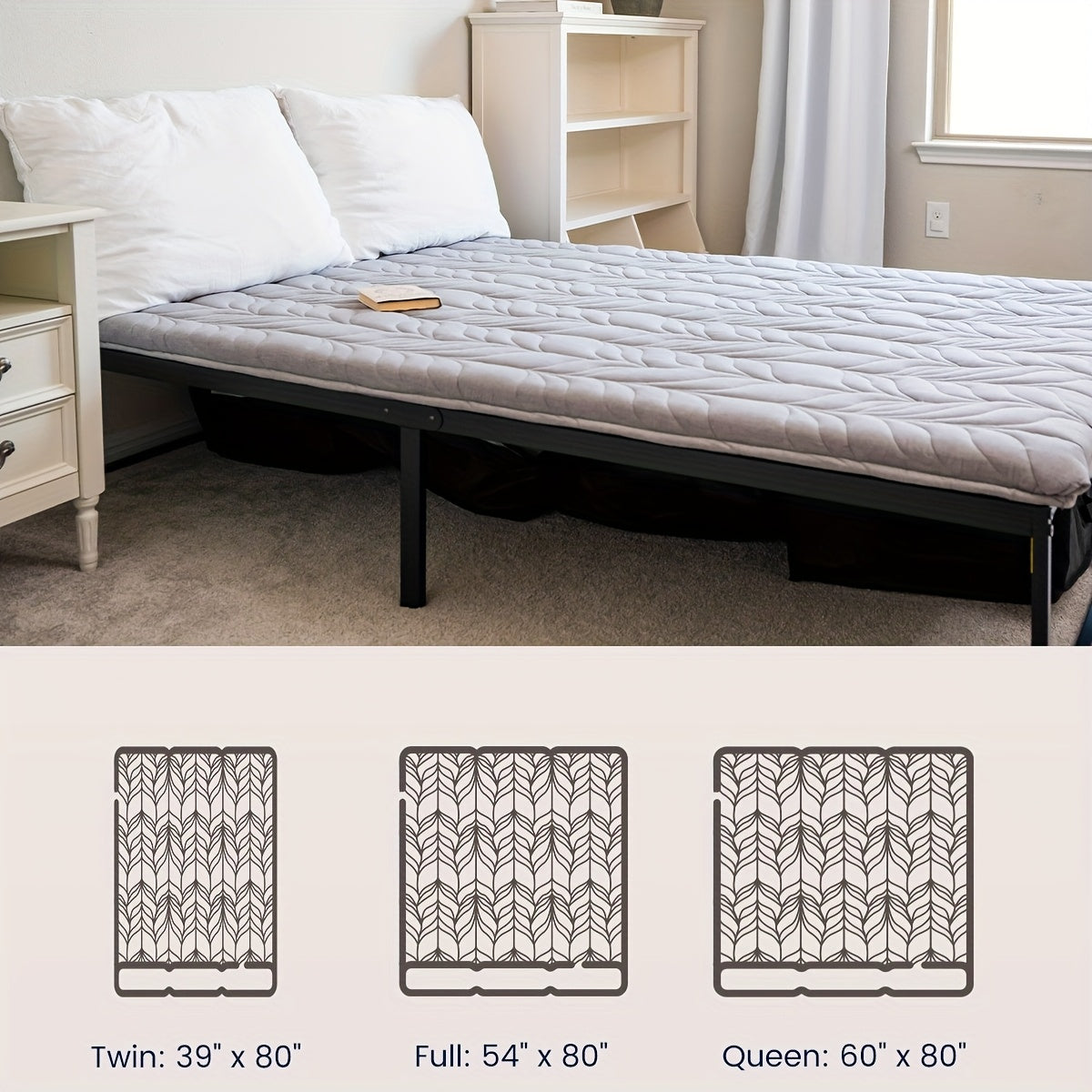 Zonli Japanese Floor Futon Mattress in Full Size, Featuring a 4-Inch Thick Roll-Up Tatami Mat with a Washable Cover Made of 100% Cotton. This Portable And Foldable Floor Bed Mattress Is Suitable for Sleeping, Ideal for Dormitories
