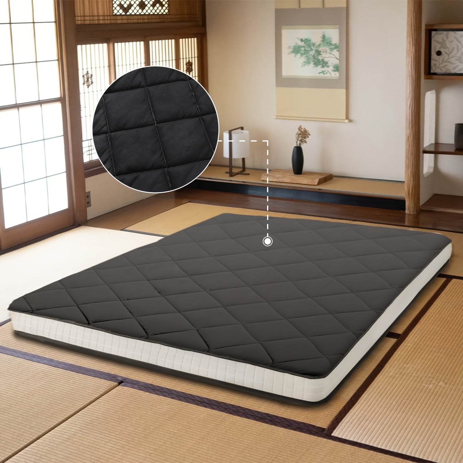 LILYPELLE Foldable Twin Mattress, Portable Japanese Futon Floor Mattress, Tatami Sleeping Mat for Adults, Roll Up Guest Camping Mattress