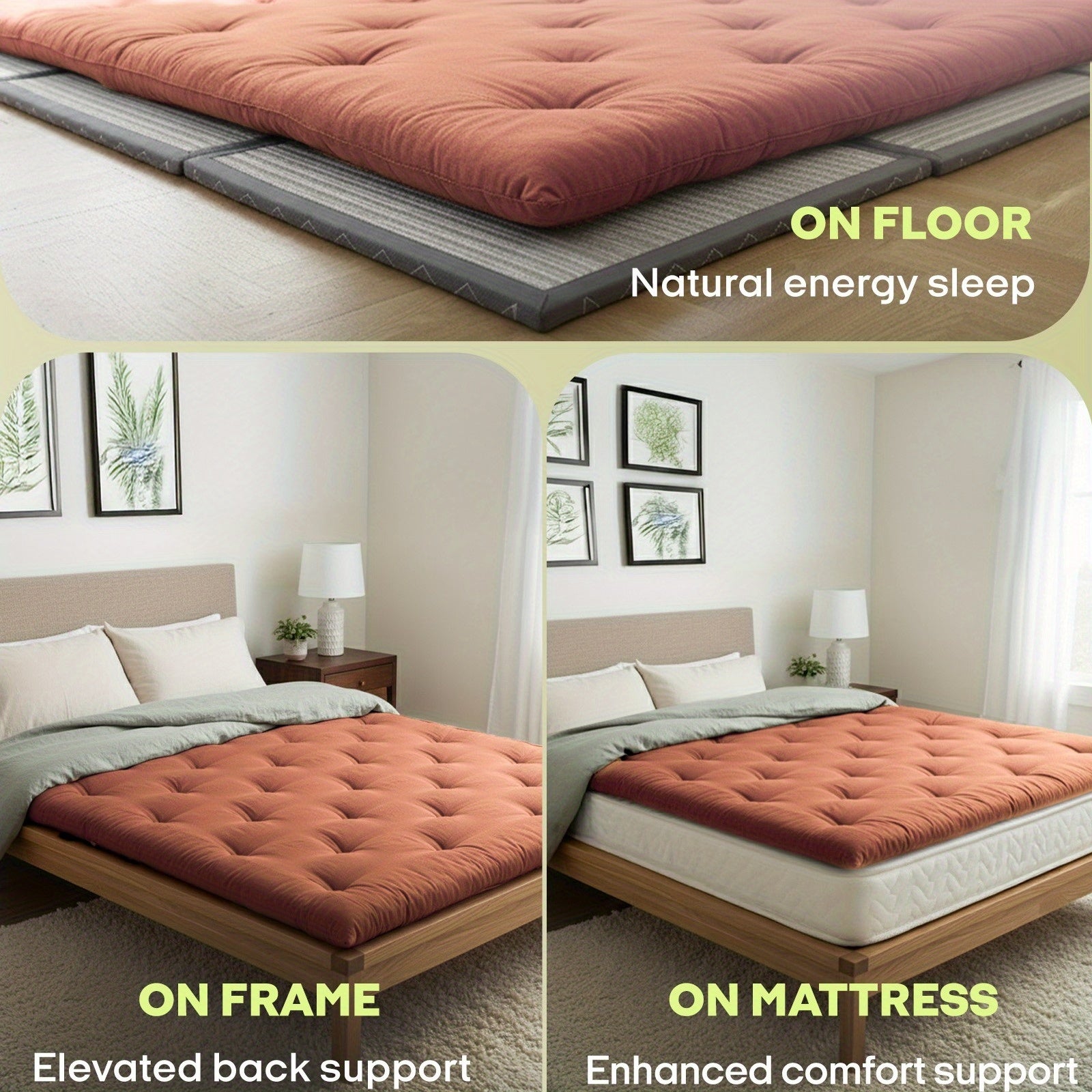 Zonli Full-Size Japanese Floor Futon Mattress Measuring 54\