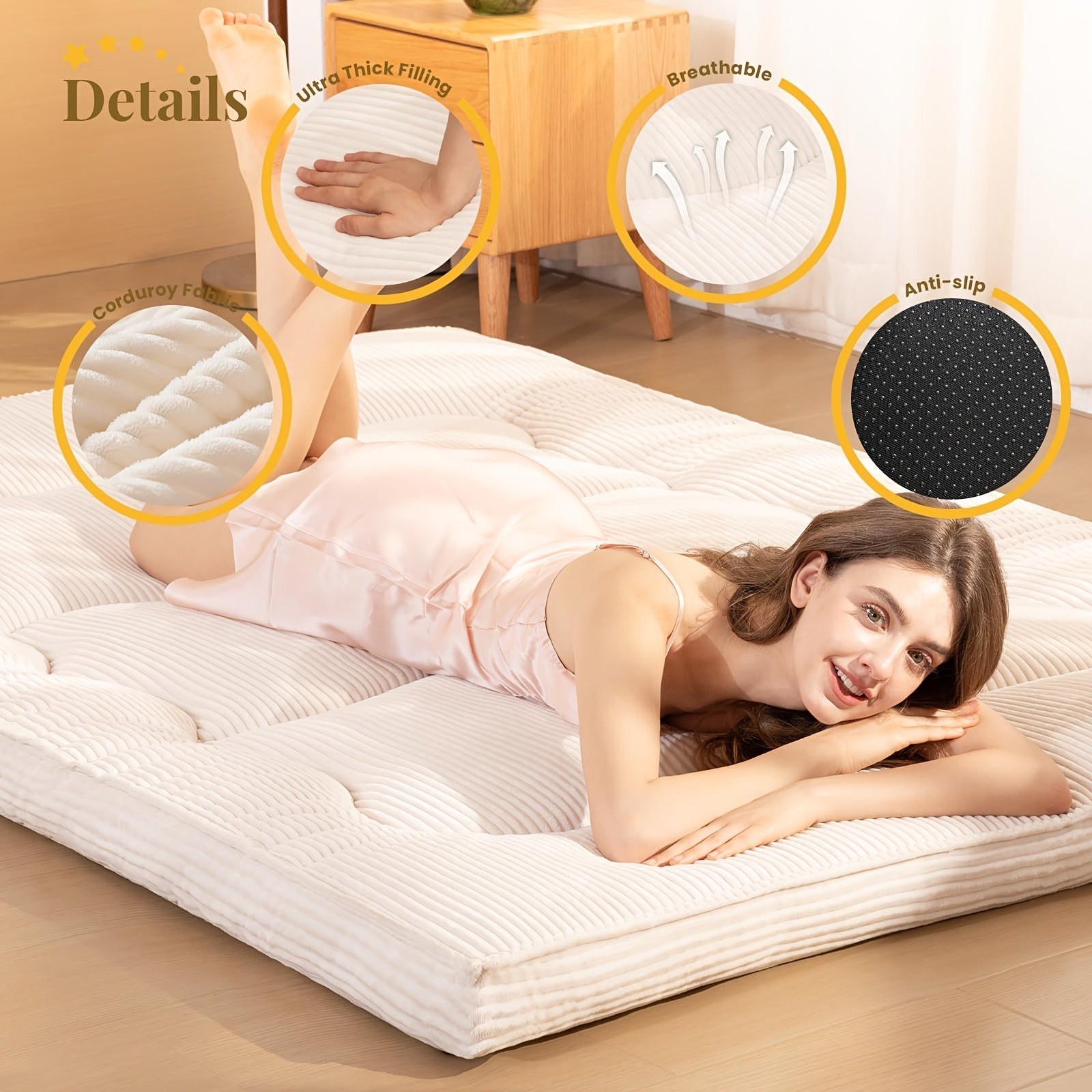 Foldable Japanese Tatami Floor Mattress Futon Bed - 4\